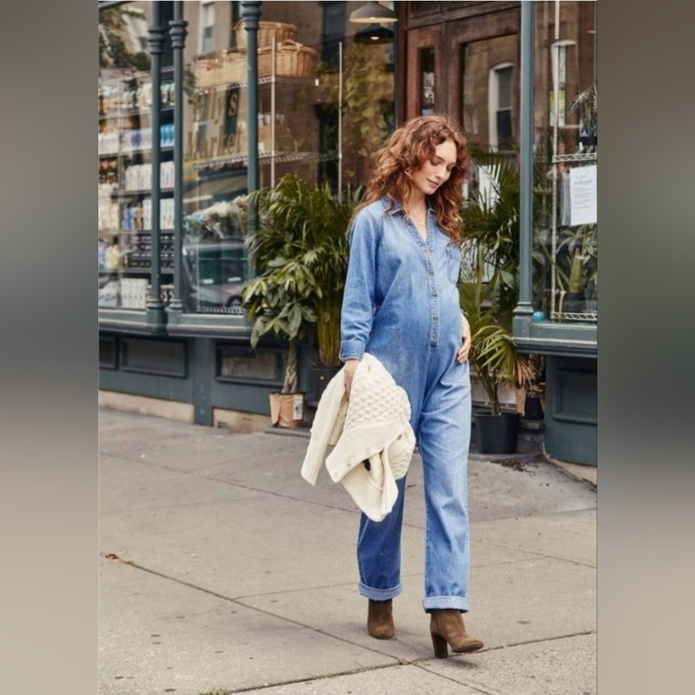 Hatch the everyday nursing denim jumpsuit, 2 ( medium ) - Picture 4 of 9